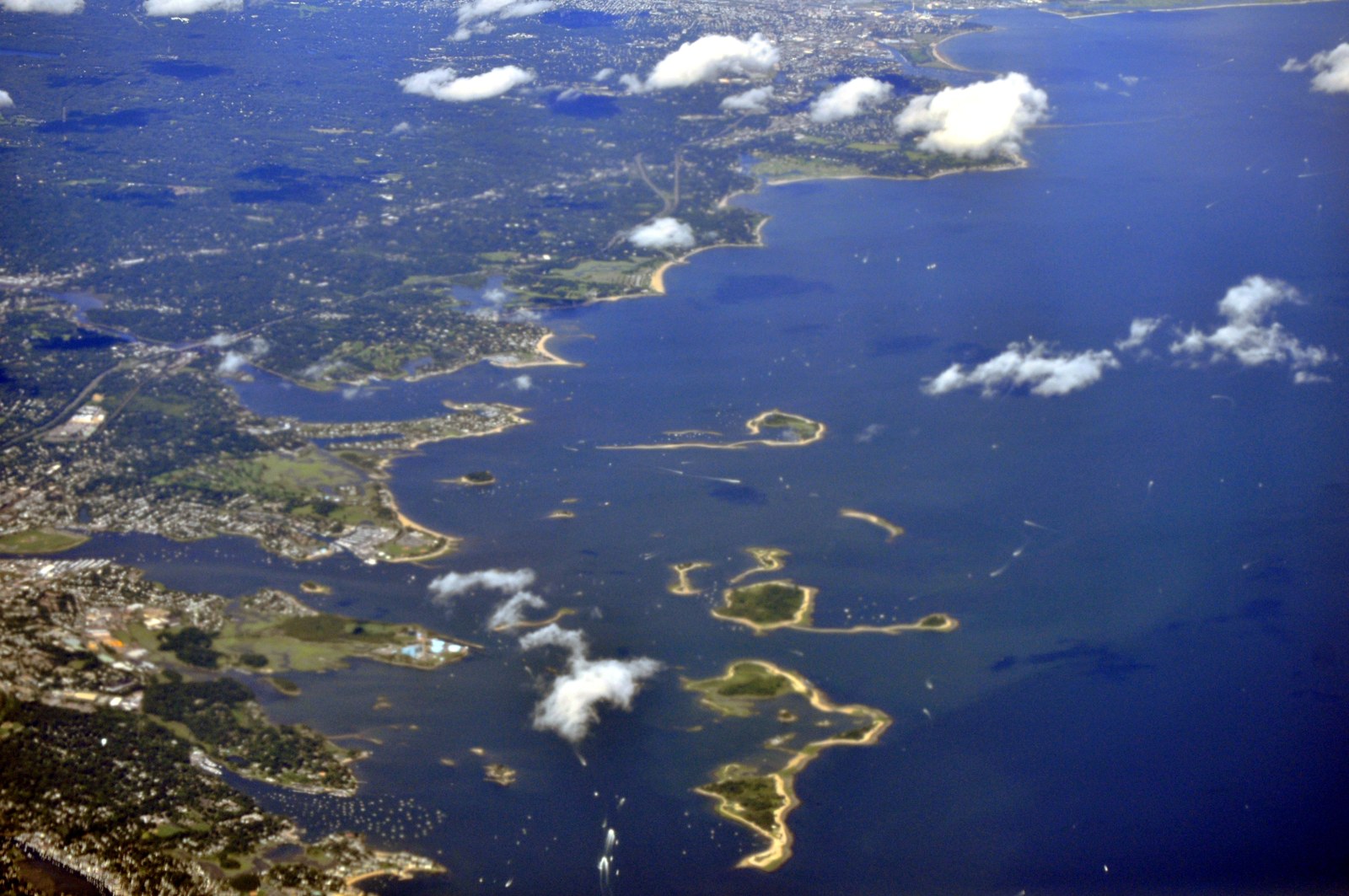 Aerial view of Norwalk Harbor in Connecticut